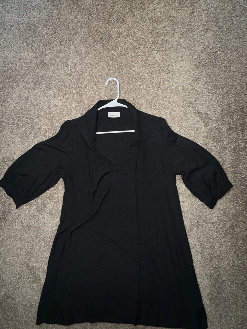 Black V-Neck Tunic Top